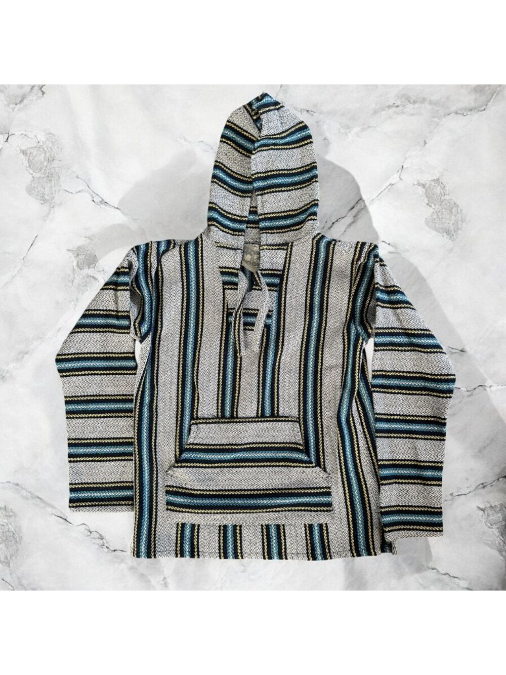 ORIGINAL SENOR LOPEZ Men’s Blue Teal Baja Hoodie Size Medium